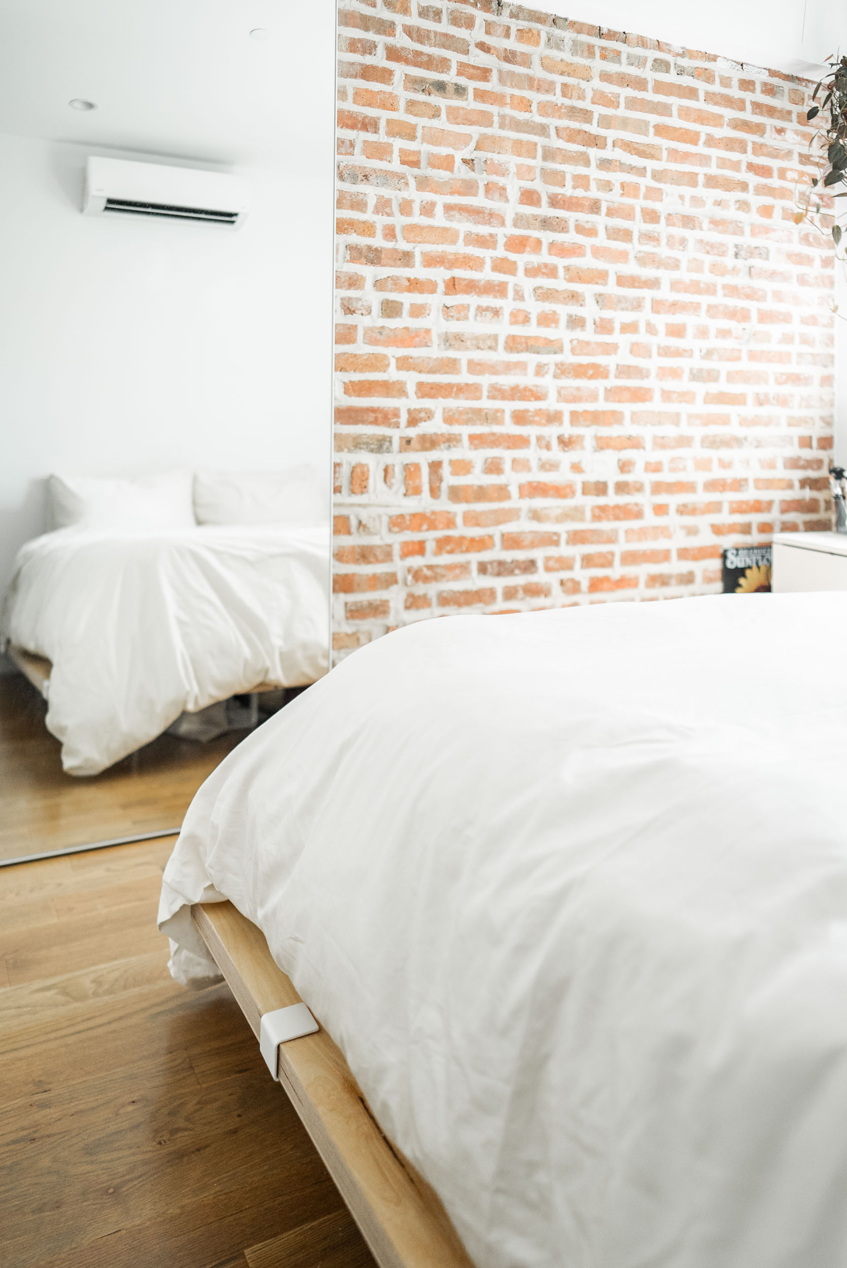 an trieu brooklyn apartment floyd bed frame birch brooklinen bedding luxe set nyc