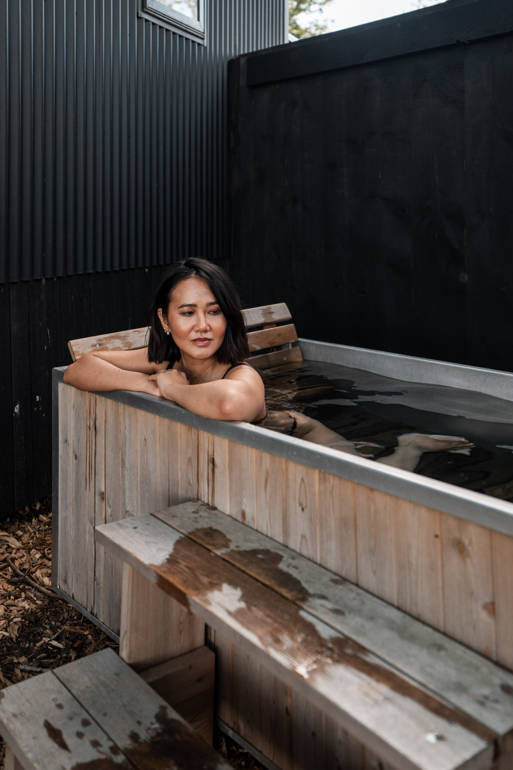 StyleSenses AnTrieu Zook Cabins Pennsylvania an's list nyc brooklyn a frame cabin wood fired hot tub campfire summer 2025 glamping nature road trip city getaway somerset campground COS balconette bikini