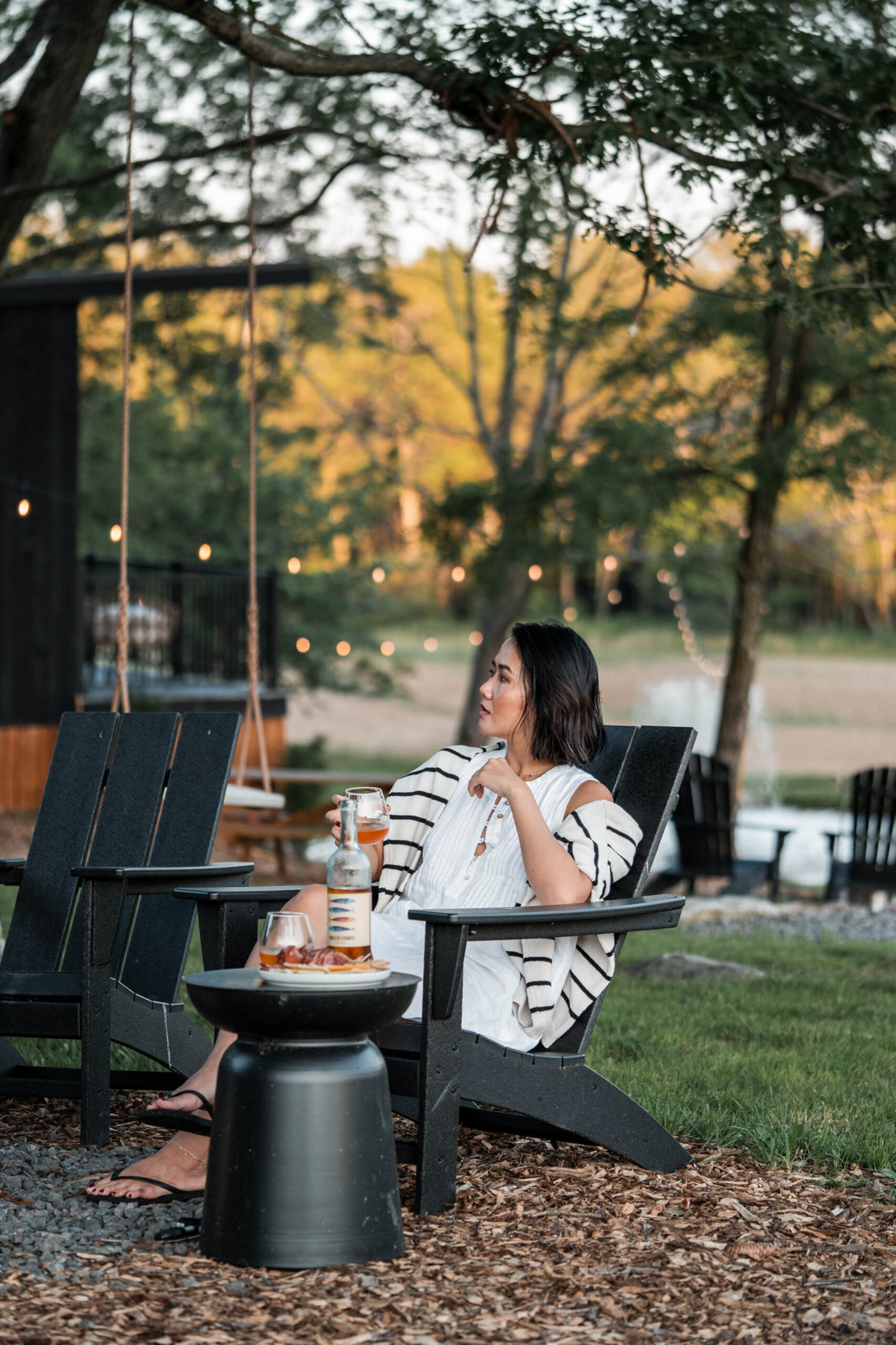 StyleSenses AnTrieu Zook Cabins Pennsylvania an's list nyc brooklyn a frame cabin wood fired hot tub campfire summer 2025 glamping nature road trip city getaway somerset campground COS balconette bikini charcuterie board orange wine natural wine