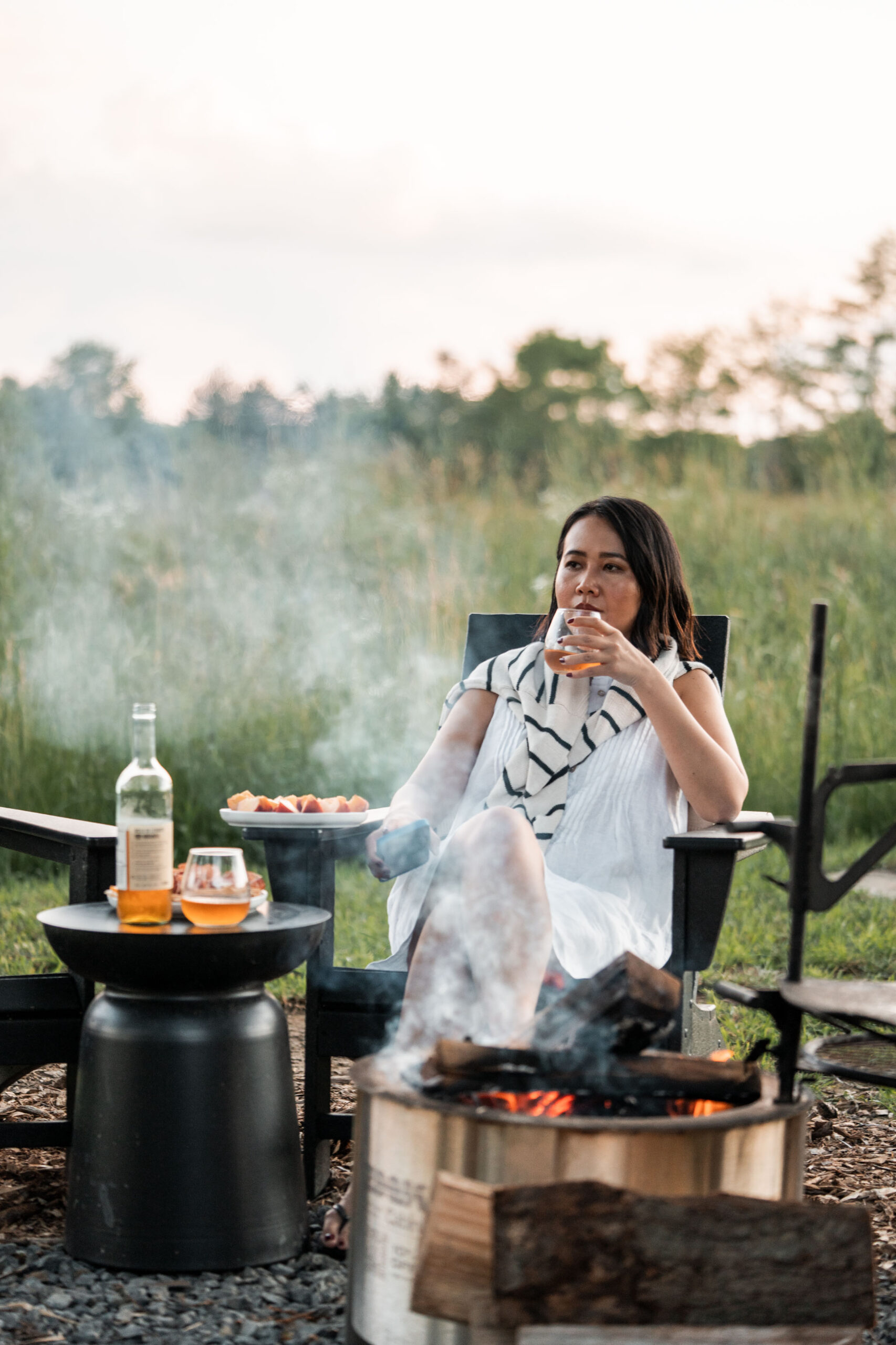 StyleSenses AnTrieu Zook Cabins Pennsylvania an's list nyc brooklyn a frame cabin wood fired hot tub campfire summer 2025 glamping nature road trip city getaway somerset campground COS balconette bikini charcuterie board orange wine natural wine